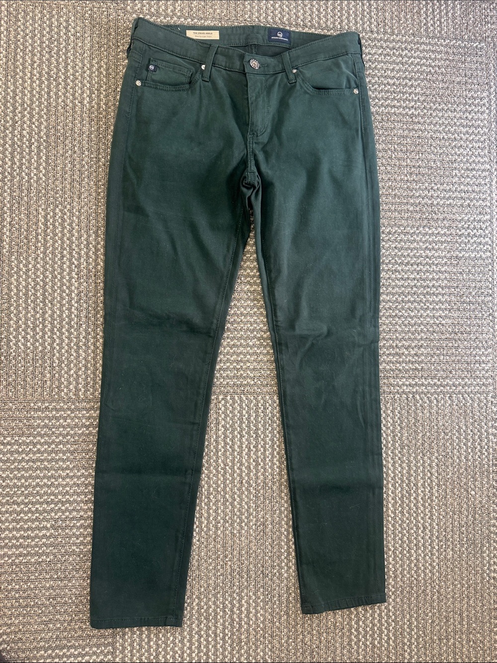 AG Adriano Goldschmeid The Stevie Ankle Slim Straight Ankle Jean in Green sz 27 - Picture 3 of 10